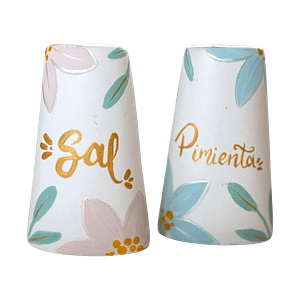 Conjunto de Salero y Pimentero Flores
