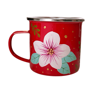 Taza Enlozada Flor